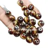 Cuentas Dzi Lineales de Ágata Roja, Cuentas Redondas, Cuentas Sueltas de Jade, Pulsera de Ágata de 10 mm, Collar, Accesorios de Joyería, Cuentas Hechas a Mano