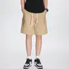 Shorts de trabalho simples e leves para o verão masculino, shorts retos versáteis de comprimento até o joelho estilo Hong Kong, calças casuais de secagem rápida de comprimento médio estilo americano