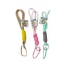 Corda de nylon colorida corda trançada mochila outdoor cordão chaveiro pingente mosquetão bolsa para celular cordão de mão pingente