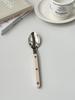 Cuchillo, Tenedor y Cuchara Estilo Francés Ins Retro Mango de Acrílico de Sauce Acero Inoxidable 304 Vajilla Occidental