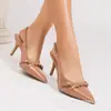 Tacones Altos de Punta Francesa con Lazo para Mujer 2025 Nuevos Sandalias Elegantes de Verano para Mujer con Punta de Stiletto