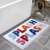 Tapete de Chão Absorvente de Água Desenho Animado Kai Love Banheiro Antiderrapante, Resistente à Sujeira e ao Desgaste Tapete de Chão de Inverno Espessado Tapete de Imitação de Caxemira
