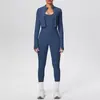 Chal Sexy con Tirantes Transfronterizo Europeo y Americano Cremallera Amigable con la Piel Chaqueta Pantalones de Yoga Ajustados de Cintura Alta Color Piel Ropa de Yoga para Fitness