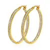 Material: Aretes Redondos Geométricos Incrustados de Diamantes, Aretes de Lujo Ligero de Gama Alta, Aretes Versátiles de Moda Transfronterizos Europeos y Americanos, Con Forma de Corazón