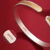 Pulseira de Prata 9999 Esterlina com Banho de Ouro, Estampa de Grama Laminada, Estilo Chinês Novo, Pulseira Céu Estrelado de Bebê, Presente de Aniversário para Namorada