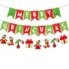 Decoraciones de Fiesta Temáticas del Grinch Verde, Banderines de Monstruo Peludo Verde, Platos de Papel, Servilletas de Papel, Vajilla Infantil para las Fiestas Navideñas