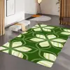 Tapete Minimalista Moderno para Sala de Estar, Tapete de Veludo Cristal para Mesa de Centro, Tapete de Luxo Leve de Alta Qualidade com Padrão de Folhas para Quarto ao Lado da Cama