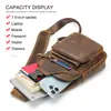 Bolso cruzado para hombre Bolso de hombro de cuero genuino Gran capacidad Bolso de pecho para hombre Bolso de mensajero casual simple de capa superior de cuero genuino de piel de vaca Bolso para hombre