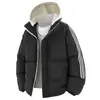 Chaqueta de Algodón Estilo Pareja para Invierno, Engrosada para Calidez, Unisex Color Sólido Versátil Holgado Abrigo