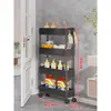 Estante de Almacenamiento de Pie Detrás de la Puerta, Carrito Móvil para Sándwiches, Refrigerador, Gabinete para Espacios Estrechos, Baño, Cocina, Estante de Almacenamiento para Sala de Estar