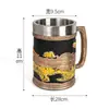 Suministro de Comercio Exterior Abastecimiento Transfronterizo Vikingo Creativo Oráculo Taza de Cerveza Taza Grande de Agua Taza de Acero Inoxidable