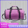 Bolsa de Barril de Gasa de Lino con Compartimento Independiente para Zapatos, Bolsa Deportiva Grande de Capacidad para Fitness, Bolsa de Equipaje con Logo Impreso, Transpirable e Impermeable