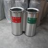 Caja de cubo de basura para clasificación exterior de acero inoxidable propiedad no reciclable ventas Parque protección ambiental interior y exterior Doble tubo pelable