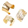 Pulseiras Populares Europeias e Americanas Mais Vendidas Transfronteiriças Pulseiras Simples em Forma de C Vazadas Semicirculares Tendência Versátil e Atmosférica Joias de Mão Atacado