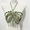 Cadena de Pecho para Bikini Hecha a Mano con Cuentas Transfronteriza, Cadena Corporal Sexy sin Espalda Estilo Europeo y Americano, Top Versátil Hueco para Chica Atrevida de Playa