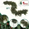 Guirlanda de cedro de Natal da Amazon com agulhas de pinho tipo resina e cipós de cipreste, Ornamento de decoração de Natal