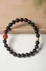 Madera de Palisandro Rosa de Hoja Pequeña India Material Viejo DIY Perla Roja del Sur 15mm Diseño Círculo Único Pulsera de Cuentas Budistas para Hombre y Mujer Venta al por Mayor