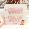 Venta Directa Personalizada de Fábrica Uñas Cortas, Medias y Largas para Manicura, Uñas Portátiles de Fototerapia Hechas a Mano, Pegatinas para Uñas, Estilo de Lujo Accesible 24 Piezas