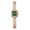 2025 Nuevo Estilo Caliente Transfronterizo Exquisito y Compacto Reloj Pulsera Cuadrado de Diamantes para Mujer Moda y Versátil Reloj de Cuarzo para Mujer