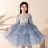 Vestido Infantil Luxo Acessível Nicho Elegante Aniversário Daminha Casamento Menina Vestido Princesa Outono