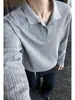Coleção Outono 2026: Camisa polo oversized estilo Hong Kong com design de manga longa e gola grande, tamanhos M-5X, HT26933-Extra P26