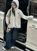Jaqueta infantil de fleece forrada e espessa para outono e inverno, camada interna de fleece, forro corta-vento, perfeita para uniformes escolares, moderna