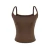 Camisola Corta Sexy Estilo Puro Deseo 2026 Verano Nuevo Sencillo Color Sólido Ajustado Top Básico para Mujer