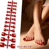 Tiras de Uñas de Pies de Alto Brillo Más Vendidas de Amazon, Paquete de 24 Piezas, Parches para Uñas de Color Sólido, Sin Sellador, Uñas Postizas