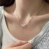 Colar Feminino de Prata de Lei S925 Vazado Laço Doce Exquisito Elegante High-end Versátil Corrente Clavícula de Luxo Leve