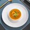 Louça de Mesa Cerâmica Criativa para Restaurante, Prato de Sopa Estilo Chapéu de Palha Ocidental, Prato de Apresentação Culinária Molecular Francesa, Prato Branco Estilo Hotel Ocidental