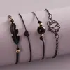 Estilo Étnico Retro Transfronterizo Europeo y Americano Hoja de Loto Amor Pulsera Tobillera Pintura en Spray Simple Versátil Uso en Capas Apiladas