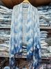 Vestido artístico azul tie-dye hecho a mano de Radix Isatidis de planta pura original, sobrecapas exteriores protectoras solares