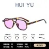 Gafas de Sol Estilo Nuevo Europeo y Americano Retro Doble Puente Remache Moda Personalidad Anti-Luz Azul Lente Plana Montura de Gafas Transfronterizo