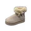 Botas de Nieve Peludas de Suela Gruesa Estilo Coreano para Mujer Moda Invierno 2026 Botines Cortos Cálidos Extra Acolchados con Felpa