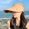 Sombrero de Sol de Verano Grande para Pasajero, Sombrero de Sol con Visera Amplia para Mujer, Cubre Rostro, Sombrero de Sol para Exteriores Todo Fósforo con Cordón para Capucha