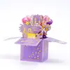 2026 Nueva Tarjeta de Felicitación Pop-Up 3D Hecha a Mano con Sello Dorado para el Día del Maestro Cumpleaños Tarjeta para el Día de la Mujer Venta al por Mayor de Alta Gama