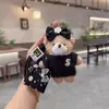 Lindo Osito de Peluche Fragante con Lazo Llavero Colgante Muñeca de Dibujos Animados para Bolso de Hombro Colgante Creativo para Bolso para Mujeres
