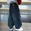 Calça Jeans Rasgada Infantil Estilo Primavera e Outono 2026 Nova Estilosa Calça Infantil Roupa de Outono Bonito Bebê Perna Curva Calça Longa