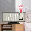 Reloj de Proyección LED Personalizado Transfronterizo, Reloj Despertador Digital Multifuncional, Reloj Electrónico con Luz Dinámica Automática con Enchufe USB