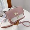 Diy mão-tecido saco de material caseiro saco feito à mão um ombro crossbody bolsa das mulheres cor da moda combinando saco quadrado pequeno primavera