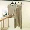 Conjunto de verano para mujer: camiseta de modal con cuello en V y manga corta, falda larga tie-dye de cintura alta, delgado, moderno, adelgazante, estilo nuevo