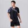 Nuevo traje de bádminton para mujer, deportivo, de secado rápido, transpirable, de manga corta, para hombre, ropa de competición, tenis de mesa, estampado.