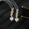 2025 Nuevo Modelo Pendientes de Plata S925 Estilo Coreano Diseño de Moda con Circonita para Mujer, Exquisitos Pendientes de Corazón Estilo Commuter