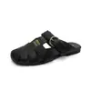 Meias Pantufas Fechadas Vazadas Estilo Vintage para Mulheres, Sandálias Baixas de Verão para Exterior com Fivela de Metal 5088-2