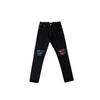 Vaqueros ajustados elásticos de estilo hip-hop para hombre, de moda, con parches bordados de flores de anacardo, estilo hip-hop, para tiendas transfronterizas de Amazon, Europa y América.
