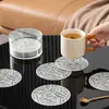 Descanso de Mesa Criativo Folhas Vazadas Pvc Porta-copos Redondo Cor Sólida Descanso de Mesa Ocidental Isolante Térmico Tapete de Mesa Transfronteiriço Porta-copos Dourado