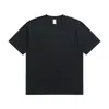 Versão Americana 250g Caimento Solto Ombro Caído Verão Pesada Gola Redonda Camiseta 100% Algodão Unissex Retro Americano Gola Pequena