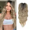 Peruca Europeia e Americana Feminina de Venda Quente Transfronteiriça com Cabelo Longo Cacheado Onda d'Água, Peruca Sintética Dourada da Moda em Estoque