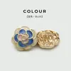 Botones Metálicos de Punto de Flor Tridimensionales para Abrigo de Mujer, Traje, Chaqueta, Botones Decorativos para Suéter, Botones con Forma de Flor Cosidos a Mano