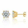 Explosões de comércio exterior transfronteiriço clássico seis garras produtos genuínos cor D brincos de moissanita feminino prata esterlina 925 banhado a ouro lote de joias de orelha